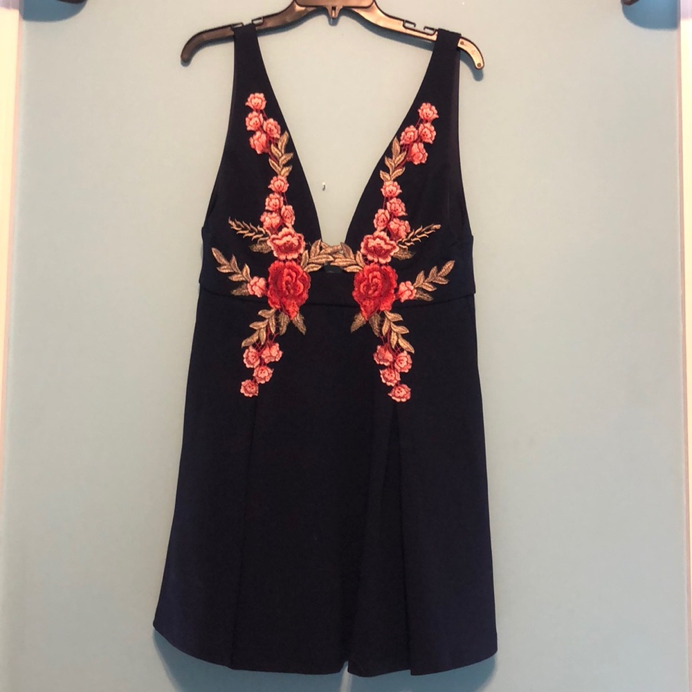 Navy blue/ floral boutique dress